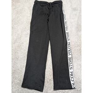 Men's Volcom Small Black Polyester/Cotton Album Pants Spell Out Logo Black White